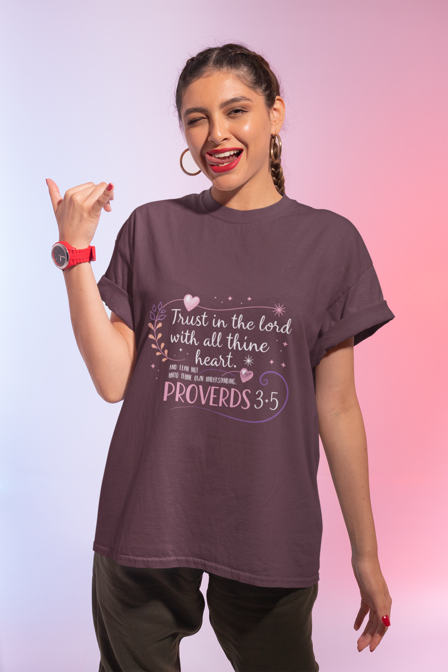 Trust in the Lord With All Thy Heart Proverbs 3:5-6 Christian Tshirt