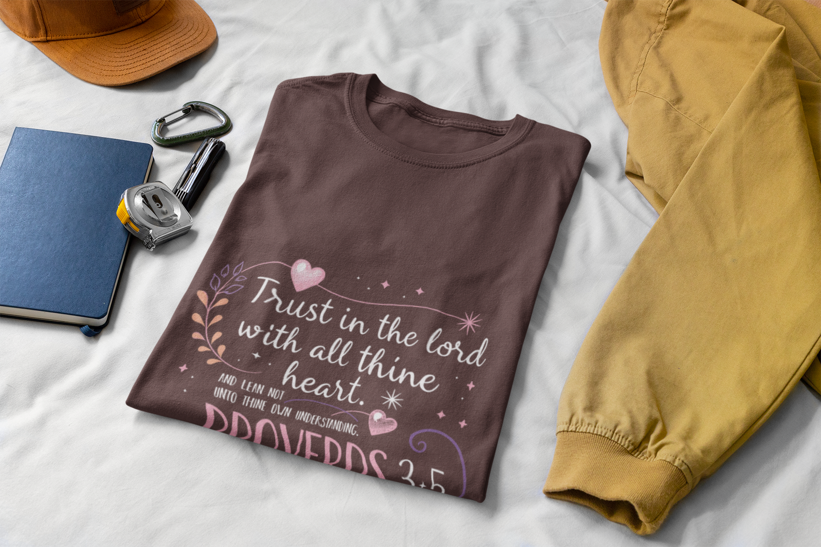 Trust in the Lord With All Thy Heart Proverbs 3:5-6 Christian Tshirt - Image 2