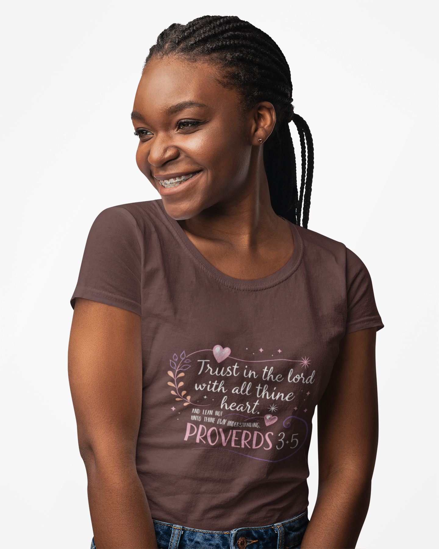 Trust in the Lord With All Thy Heart Proverbs 3:5-6 Christian Tshirt - Image 3