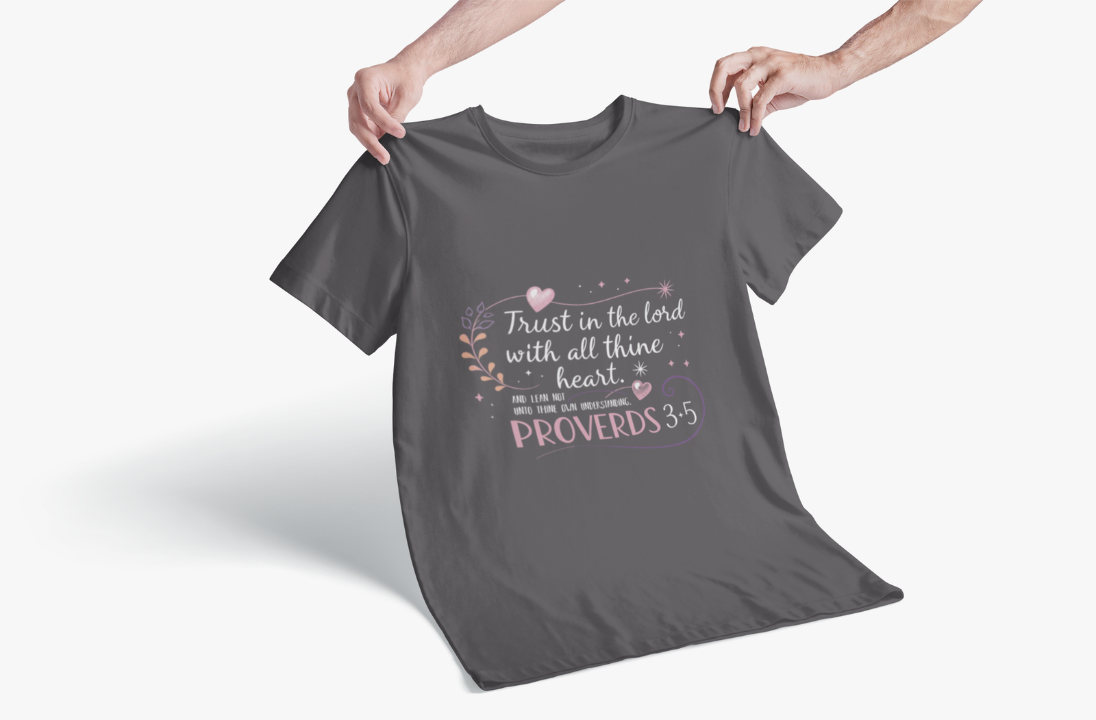 Trust in the Lord With All Thy Heart Proverbs 3:5-6 Christian Tshirt - Image 7