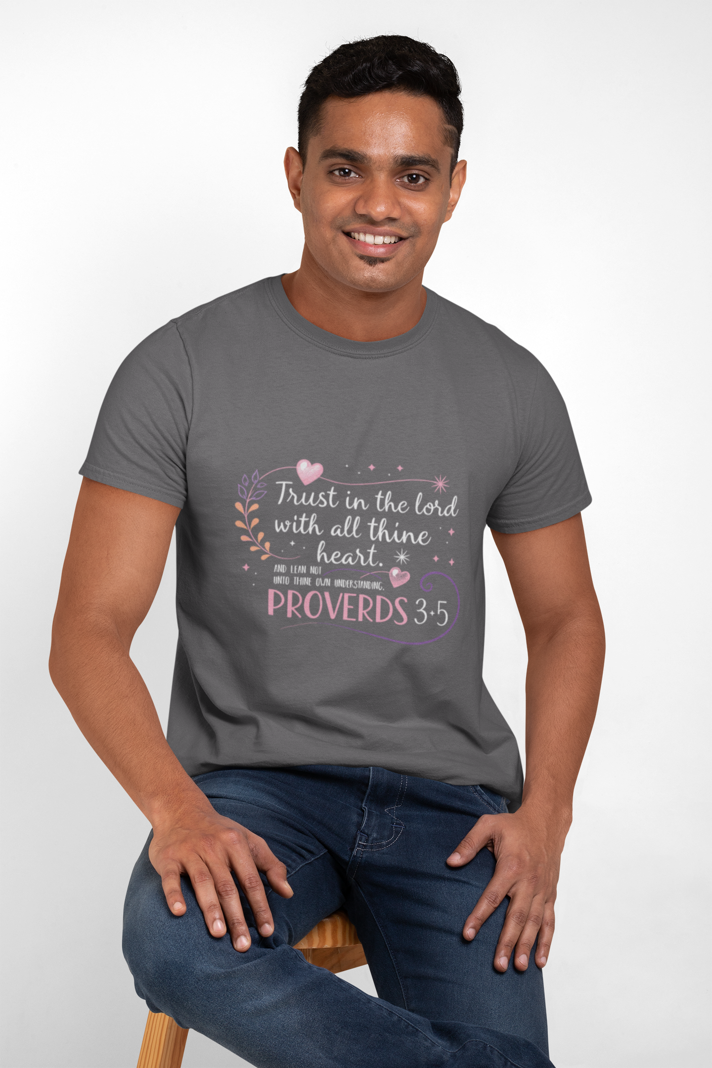 Trust in the Lord With All Thy Heart Proverbs 3:5-6 Christian Tshirt - Image 8