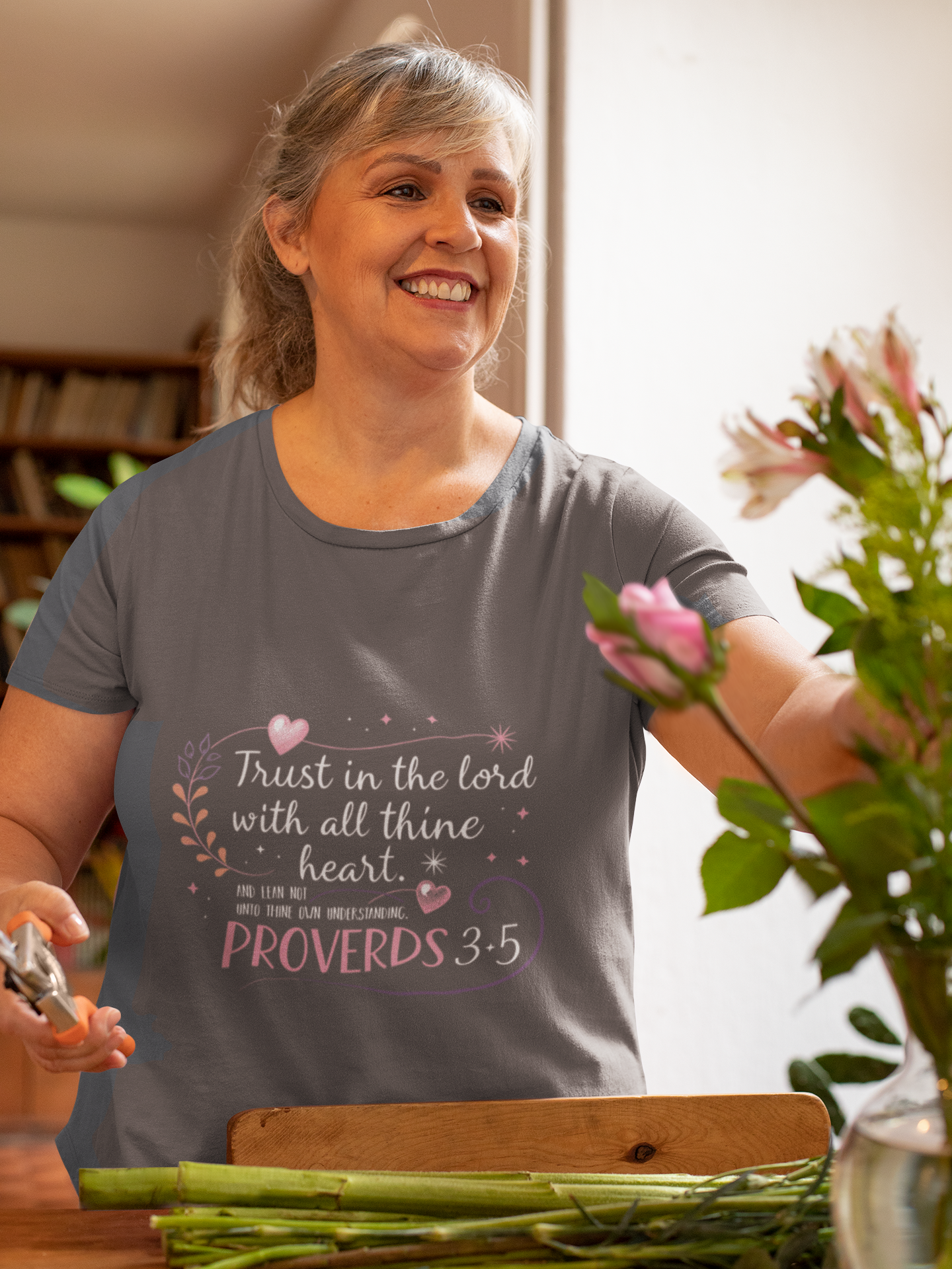 Trust in the Lord With All Thy Heart Proverbs 3:5-6 Christian Tshirt - Image 9