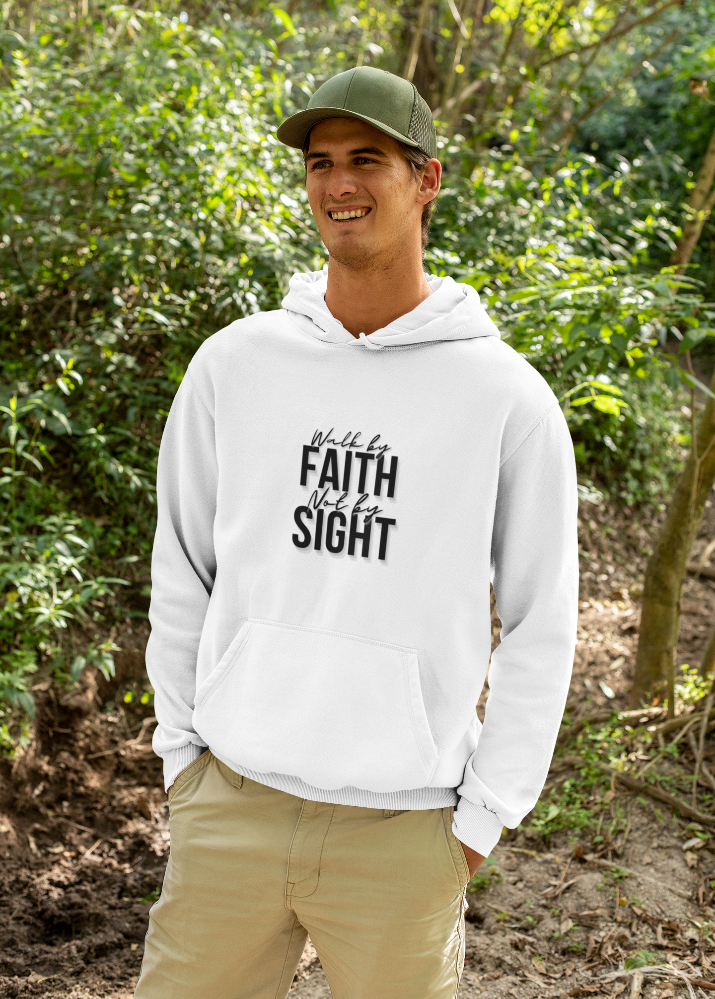 Walk By Faith and Not By Sight Three-Panel Fleece Hoodie - Image 2