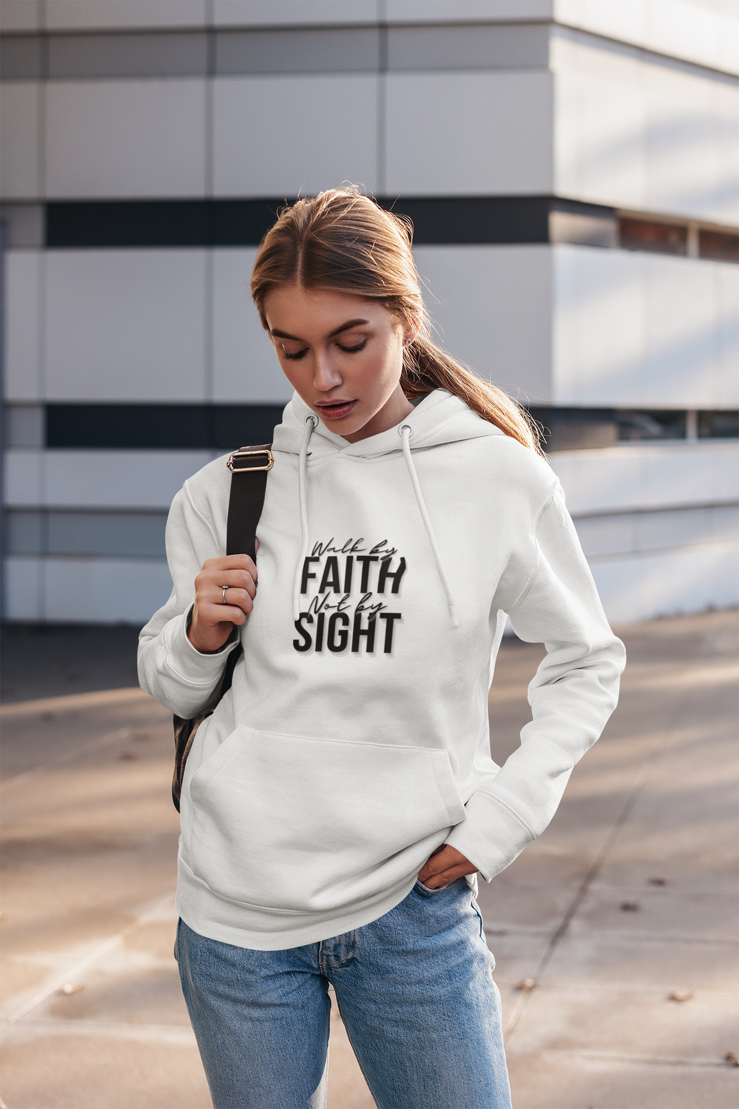 Walk By Faith and Not By Sight Three-Panel Fleece Hoodie - Image 3