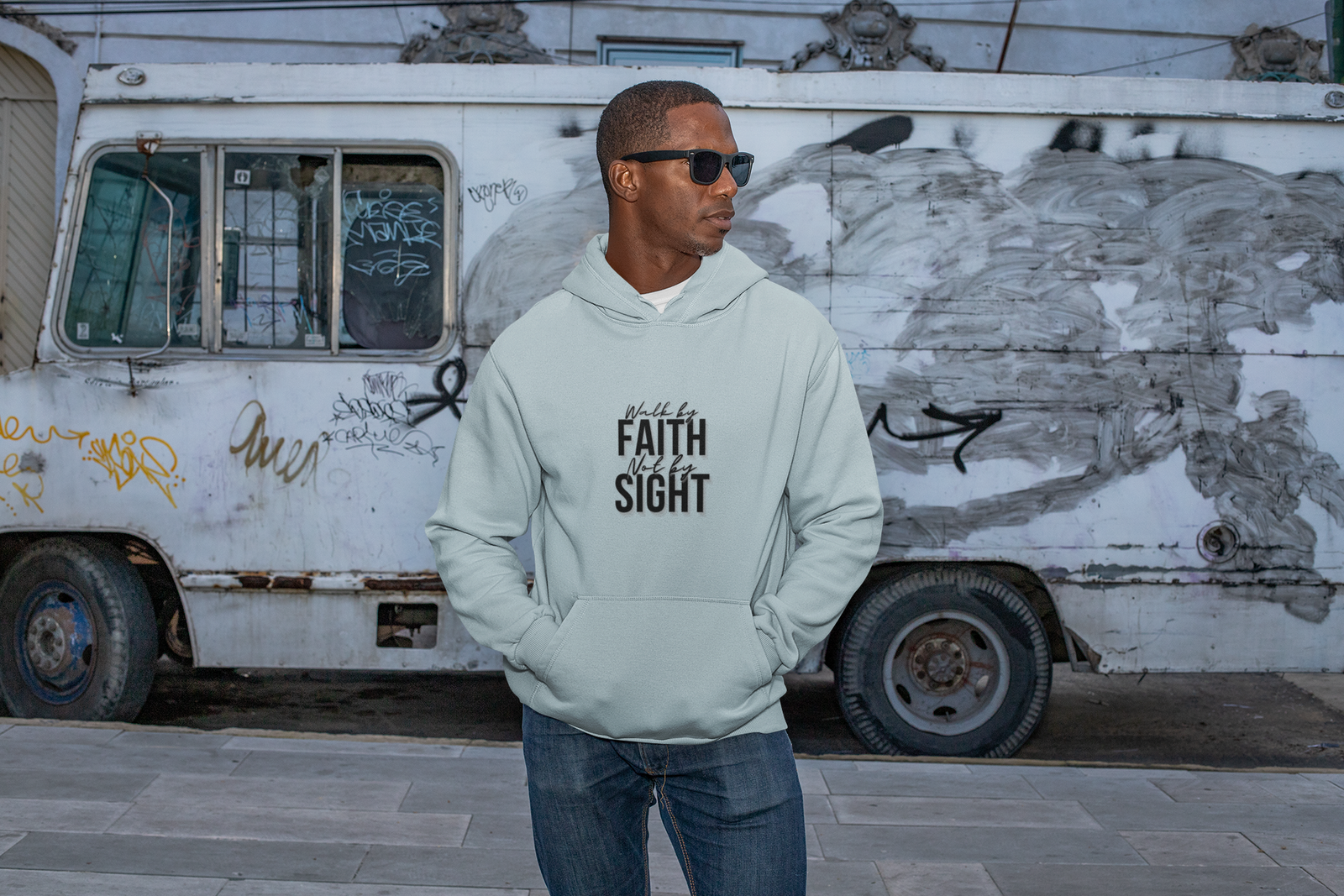 Walk By Faith and Not By Sight Three-Panel Fleece Hoodie - Image 11