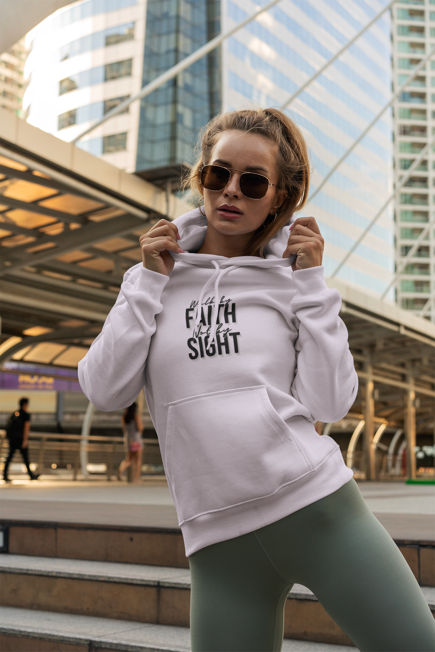 Walk By Faith and Not By Sight Three-Panel Fleece Hoodie - Image 13