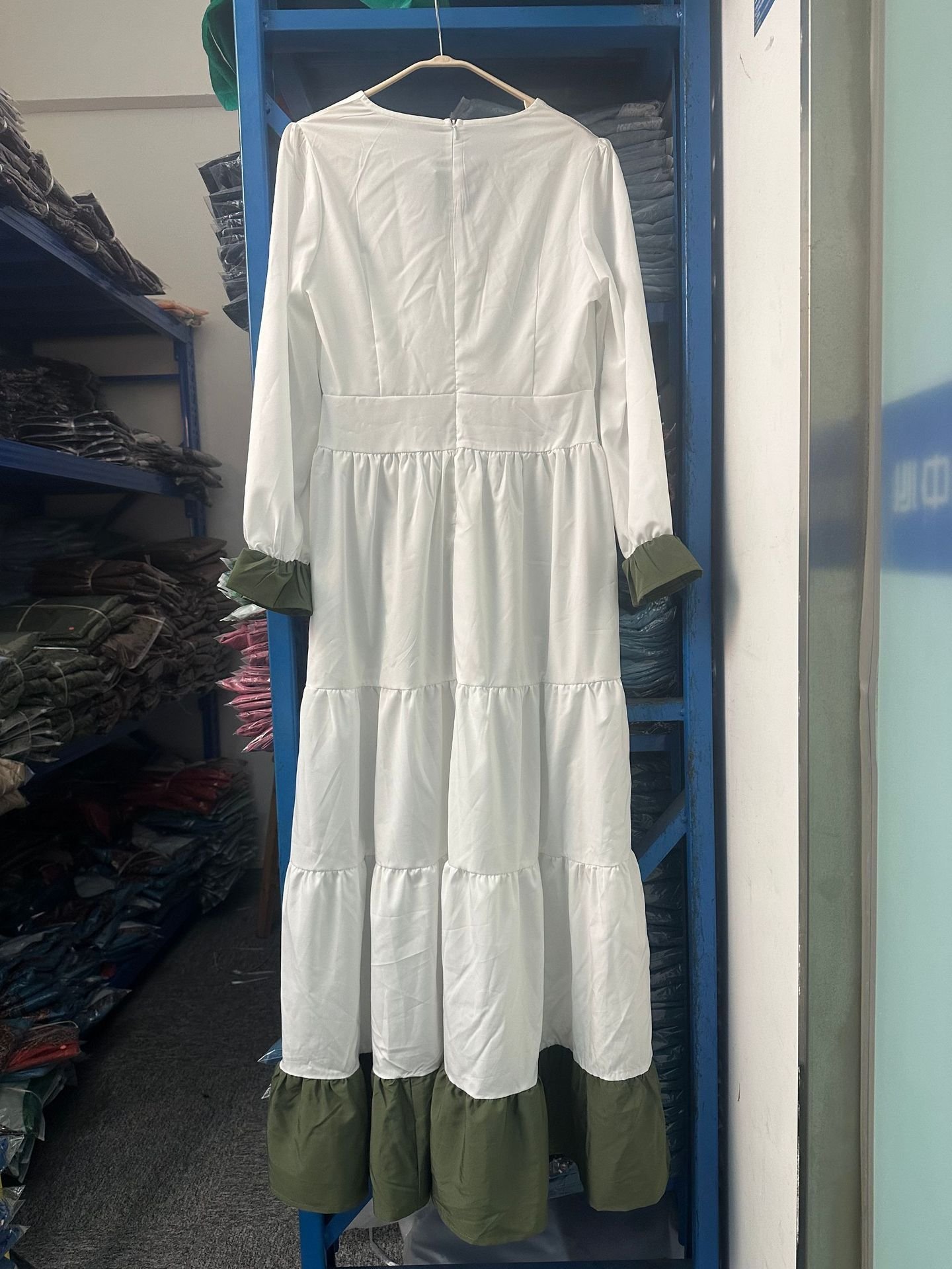 Women's Long Sleeve Maxi Dress V Neck Flowy Swing Ruffle Tiered Fall Casual Dresses - Image 3