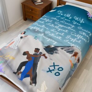 To My Wife Scenery I Love You Velveteen Plush Blanket