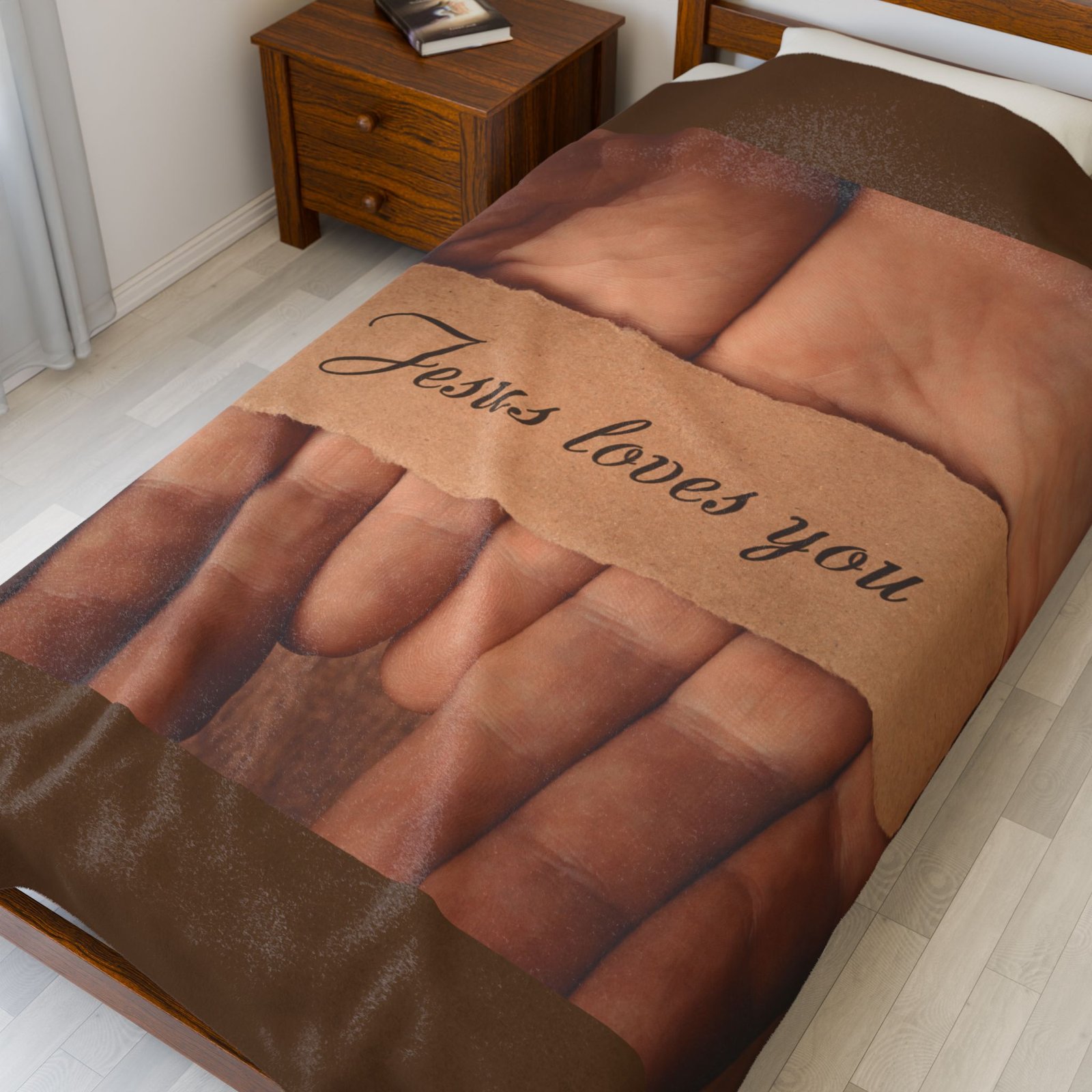 Jesus Loves You Stunning Design Velveteen Plush Blanket.