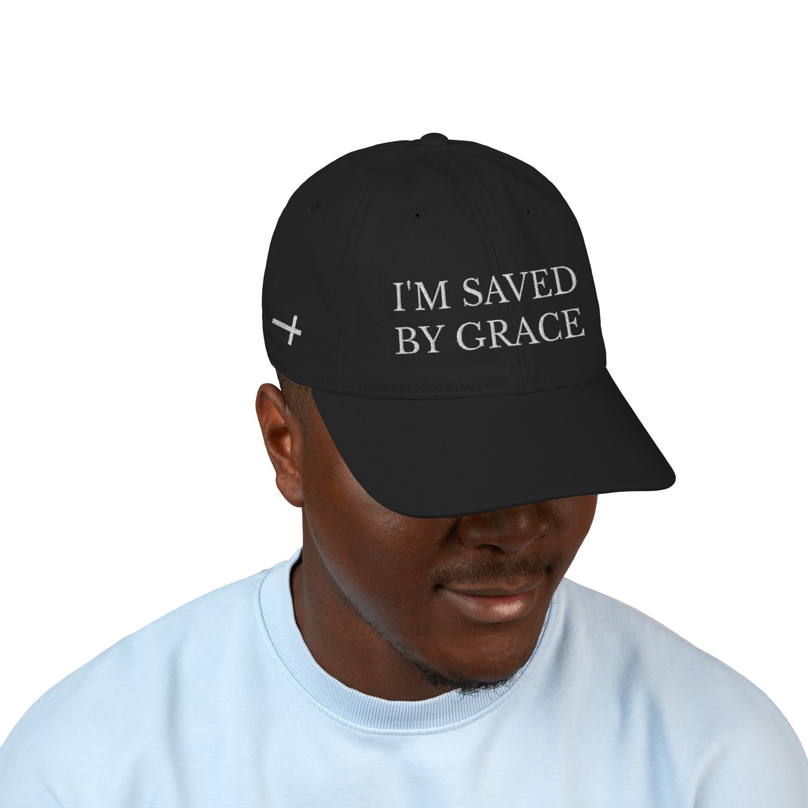 I'm Saved By Grace Embroidered Baseball Cap - Image 3