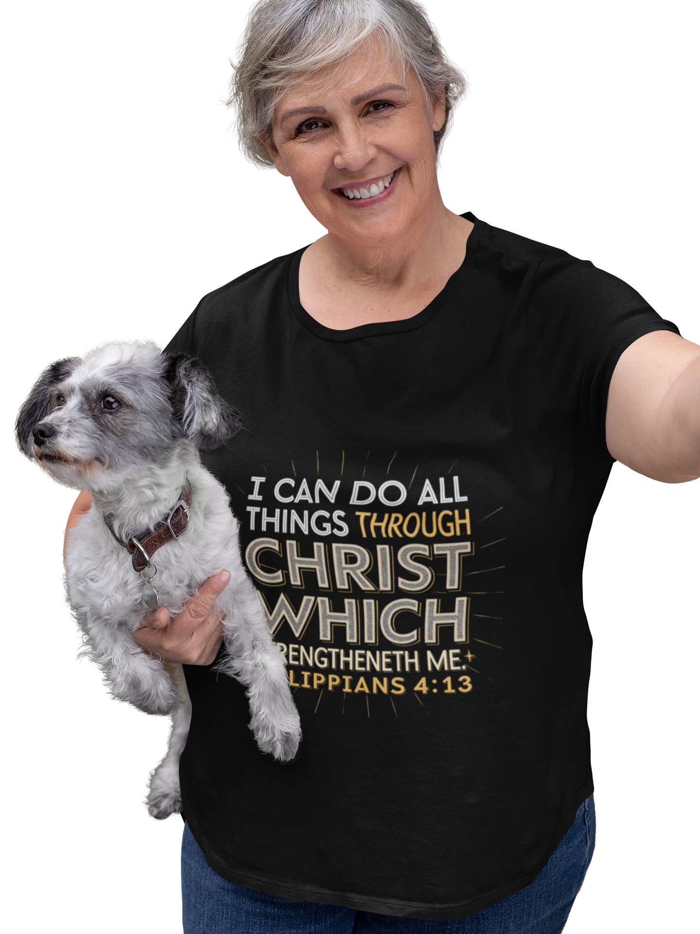 I Can Do All Things Through Christ Who 'Gives Me Strength Philippians 4:13 Christian Tshirt - Image 4