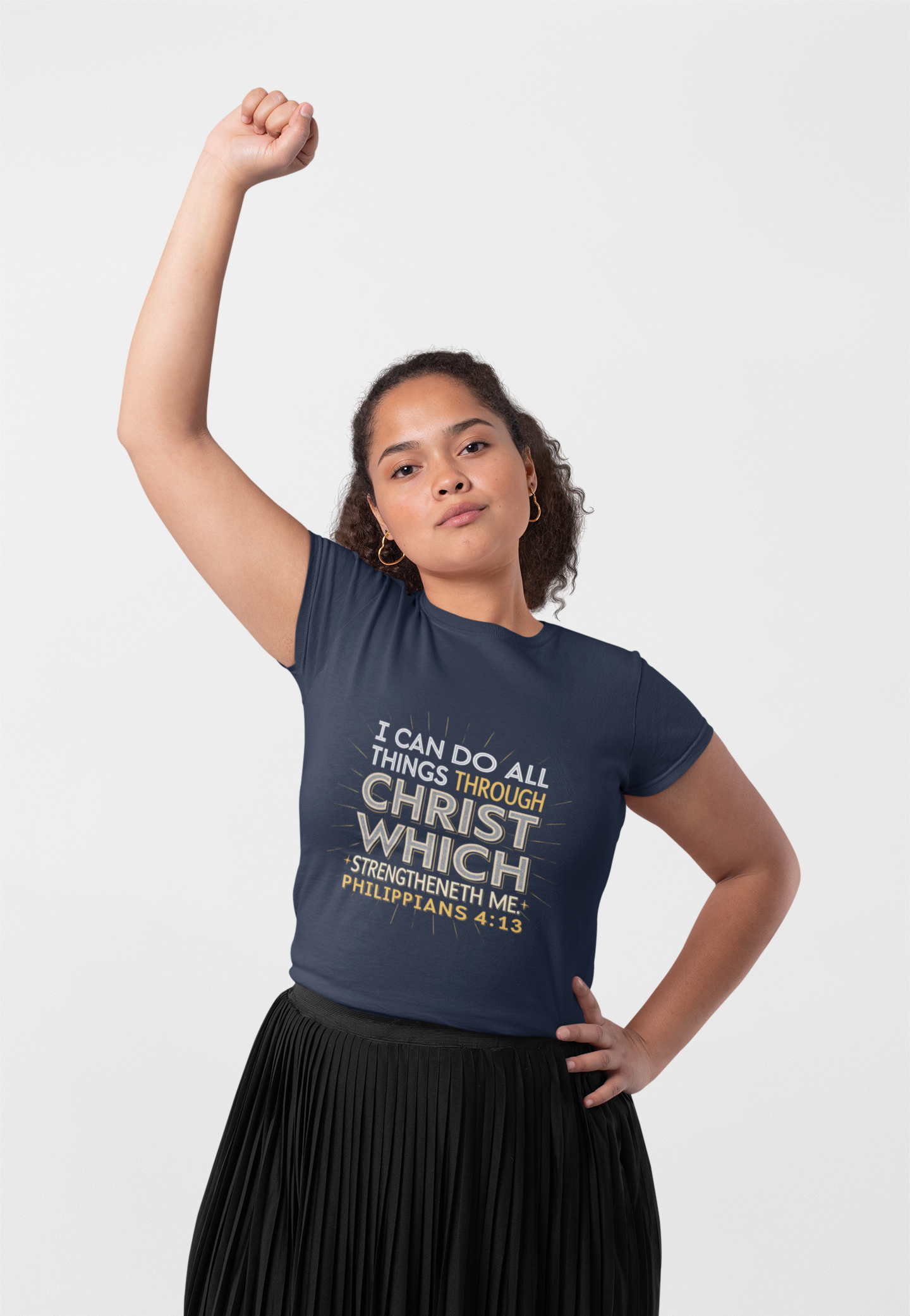 I Can Do All Things Through Christ Who 'Gives Me Strength Philippians 4:13 Christian Tshirt