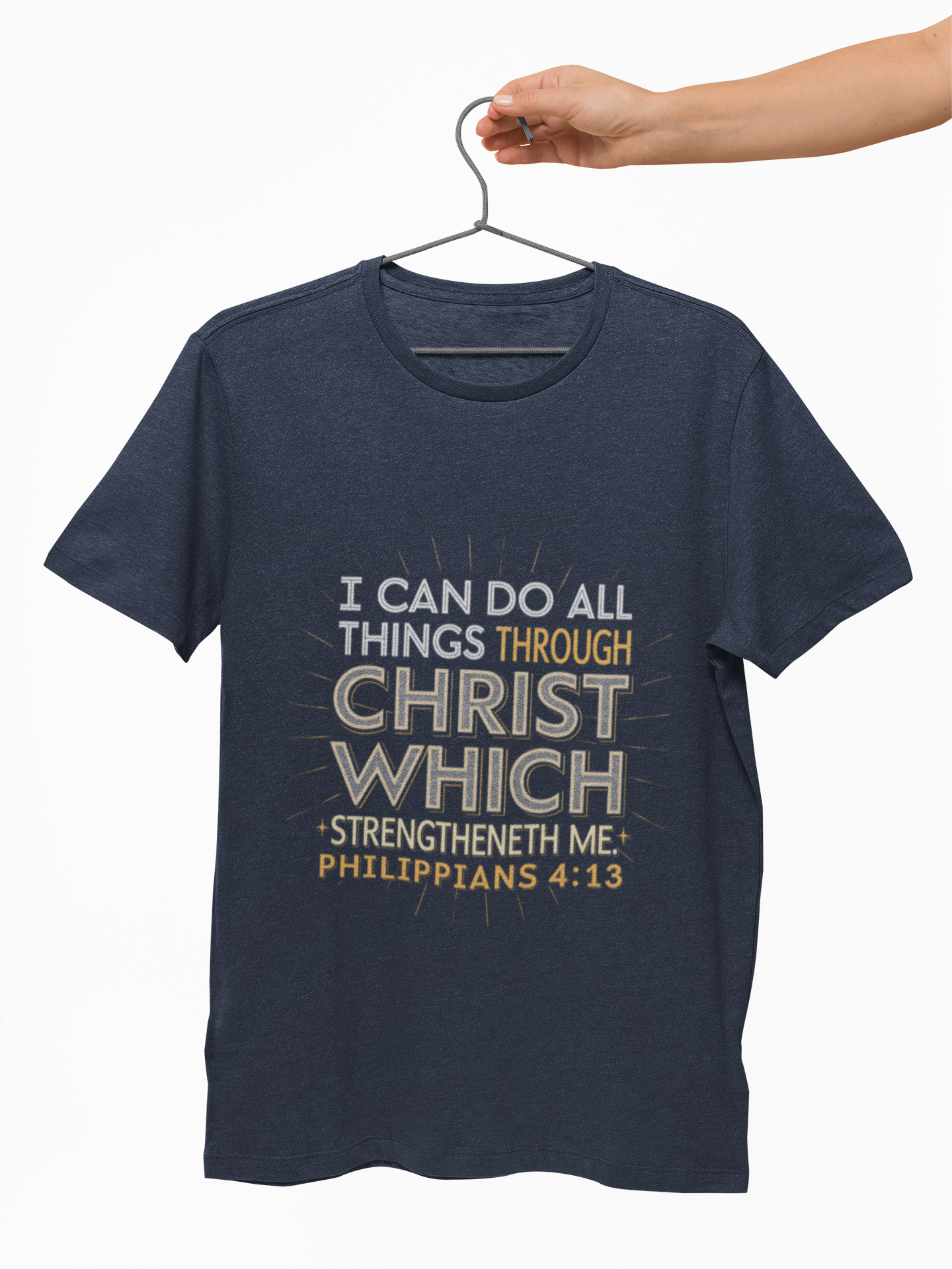 I Can Do All Things Through Christ Who 'Gives Me Strength Philippians 4:13 Christian Tshirt - Image 8