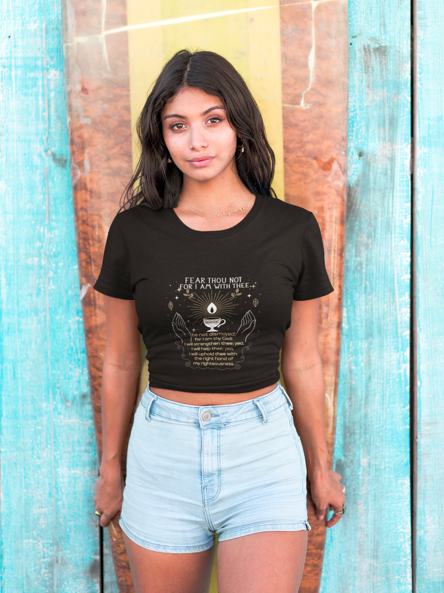 Fear Not For I Am With You Isaiah 41:10 Christian Tshirt - Image 3