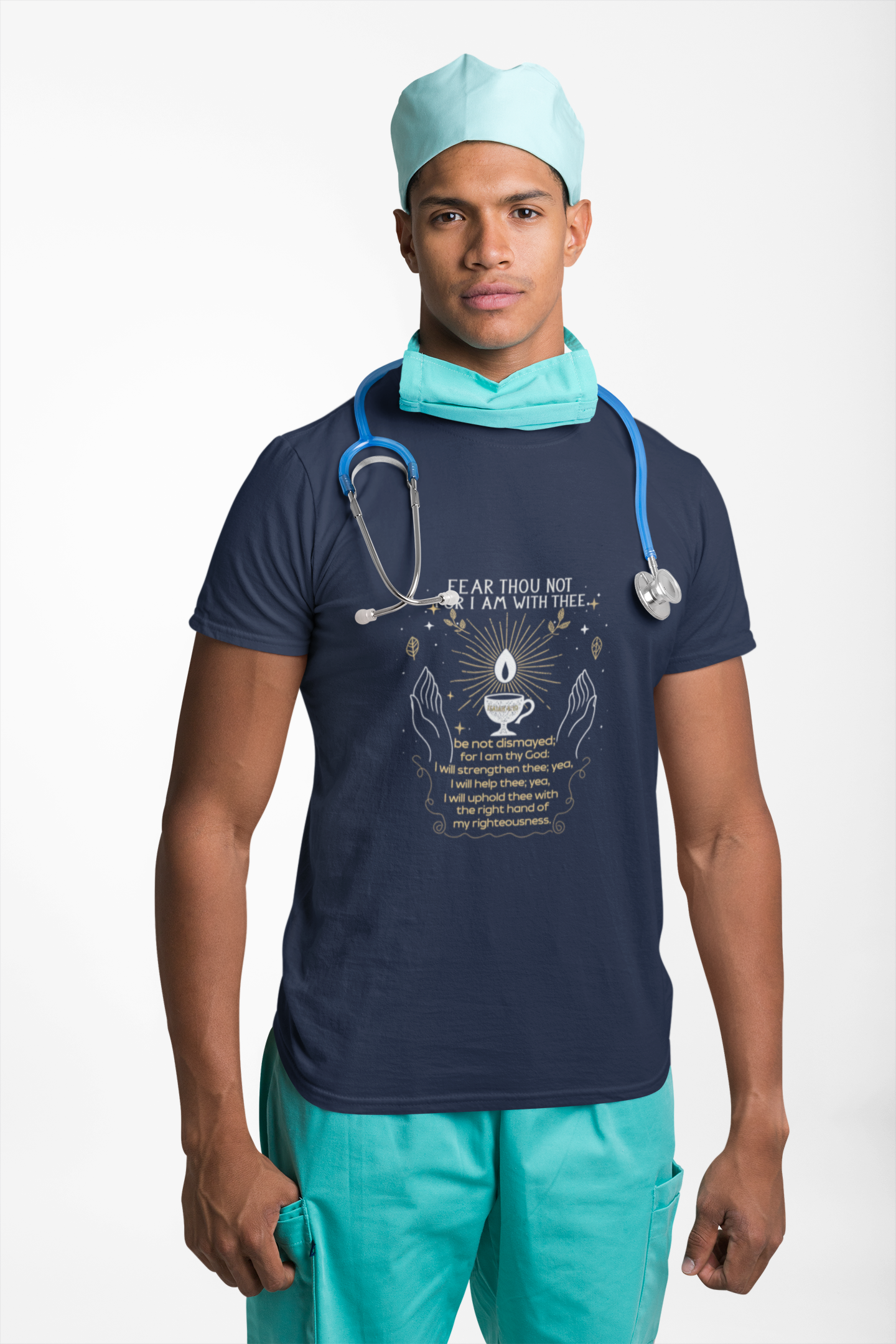 Fear Not For I Am With You Isaiah 41:10 Christian Tshirt - Image 2