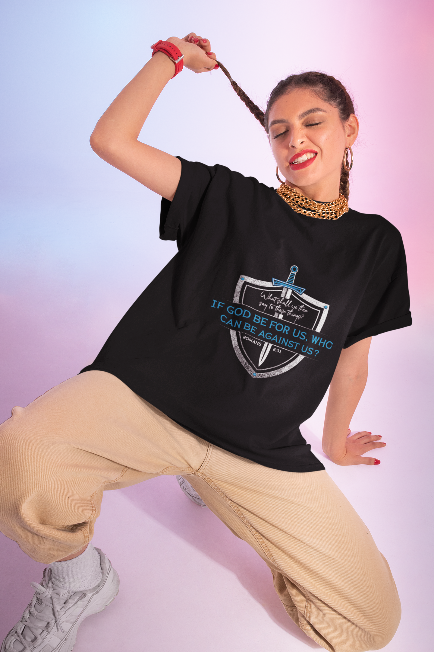 If God Before Us Who Can Be Against Us Romans 8:31 Rustic Vintage Christian Tshirt