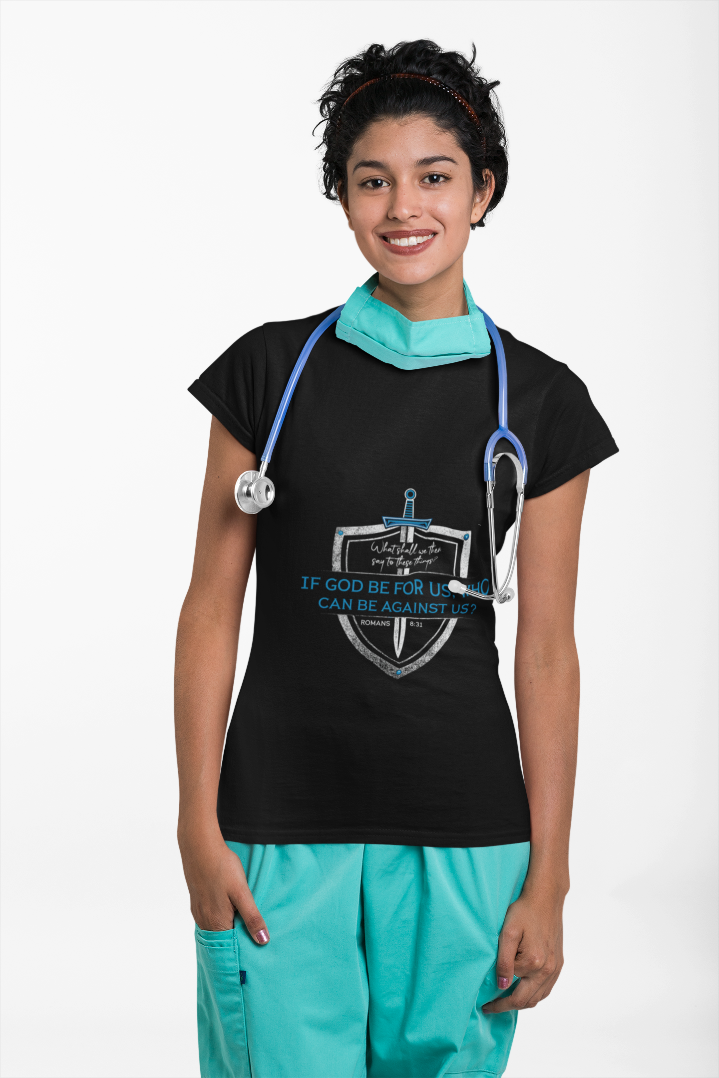 If God Before Us Who Can Be Against Us Romans 8:31 Rustic Vintage Christian Tshirt - Image 5