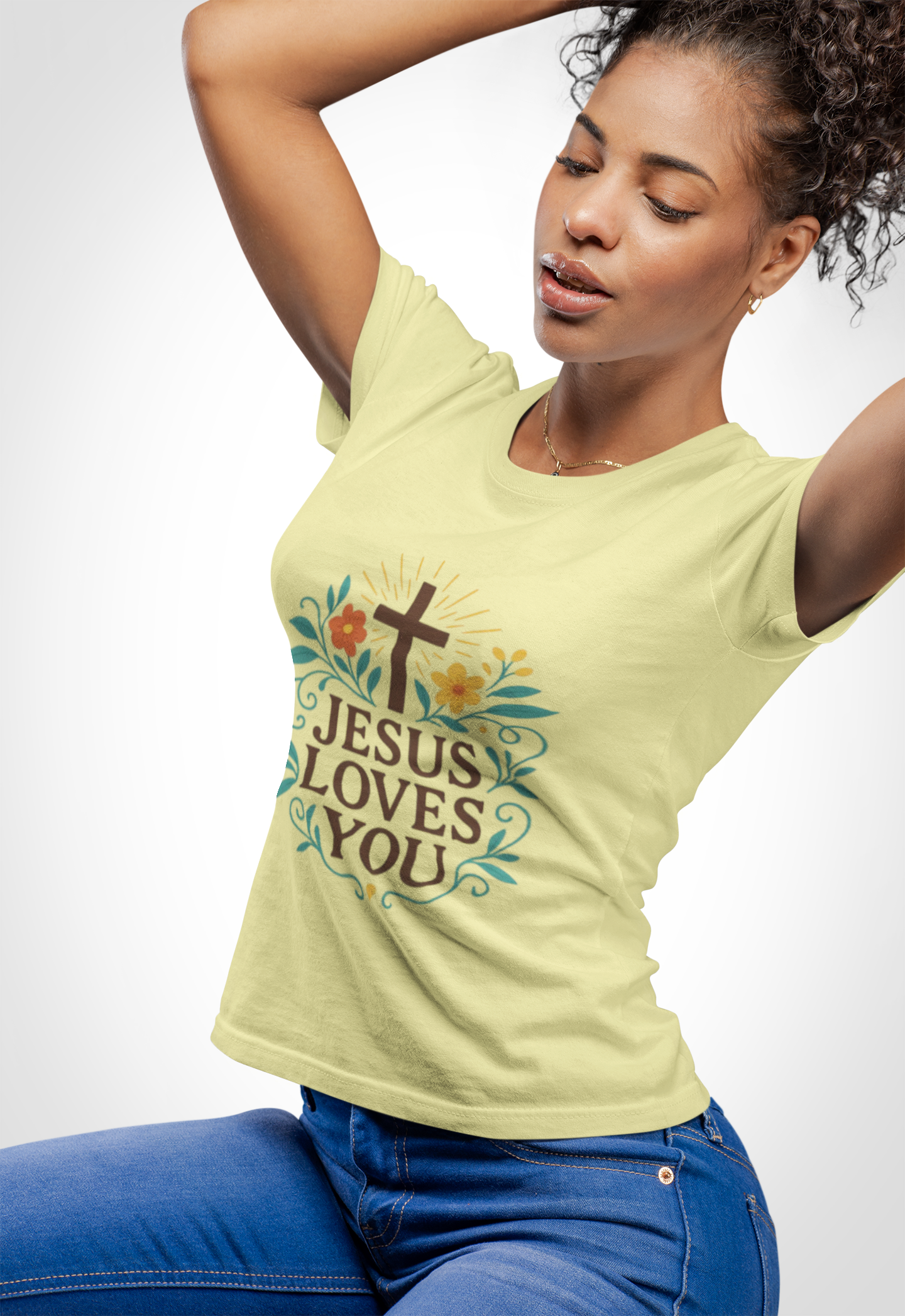 Jesus Loves Your Women's Beautiful Tshirt - Image 2
