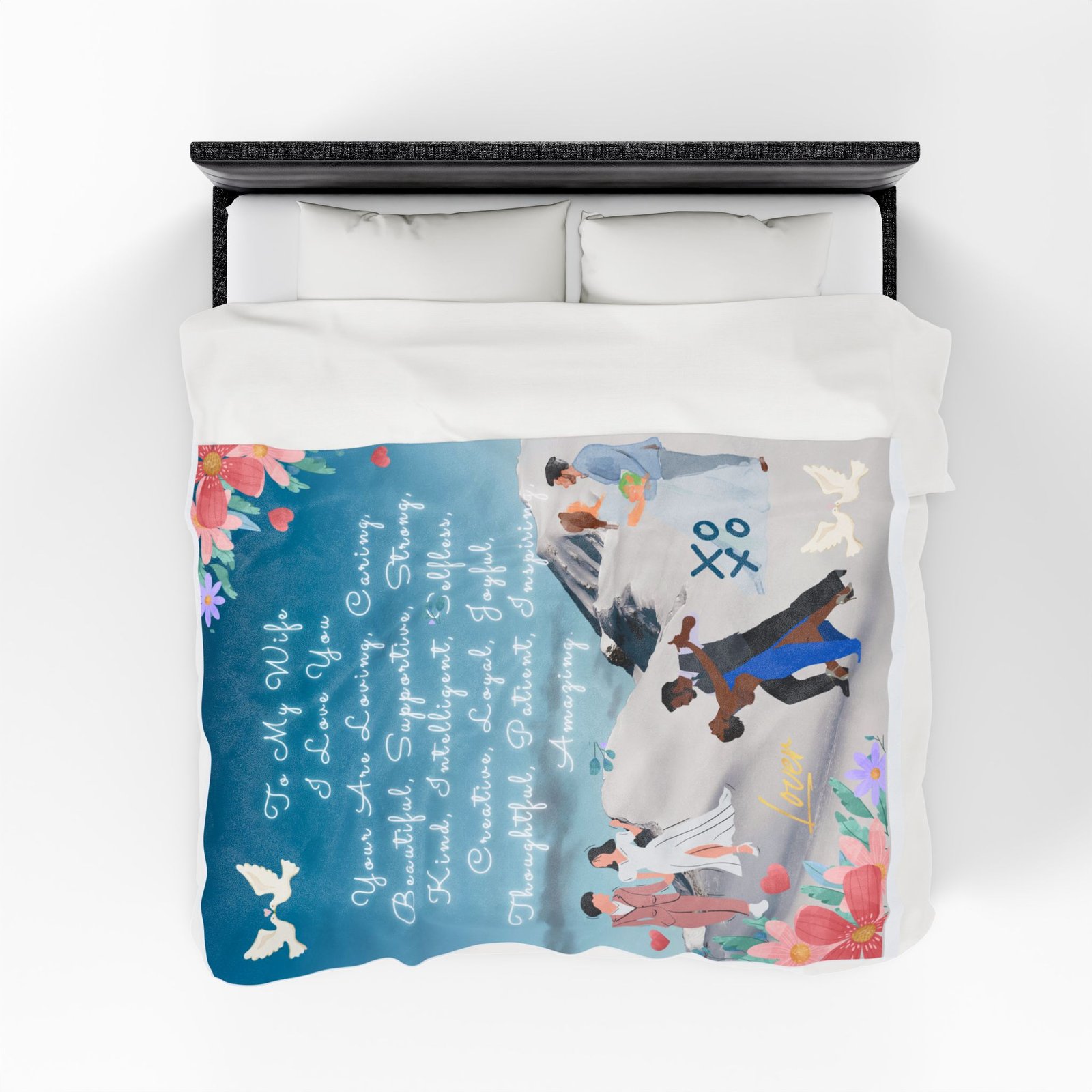 To My Wife Scenery I Love You Velveteen Plush Blanket - Image 6