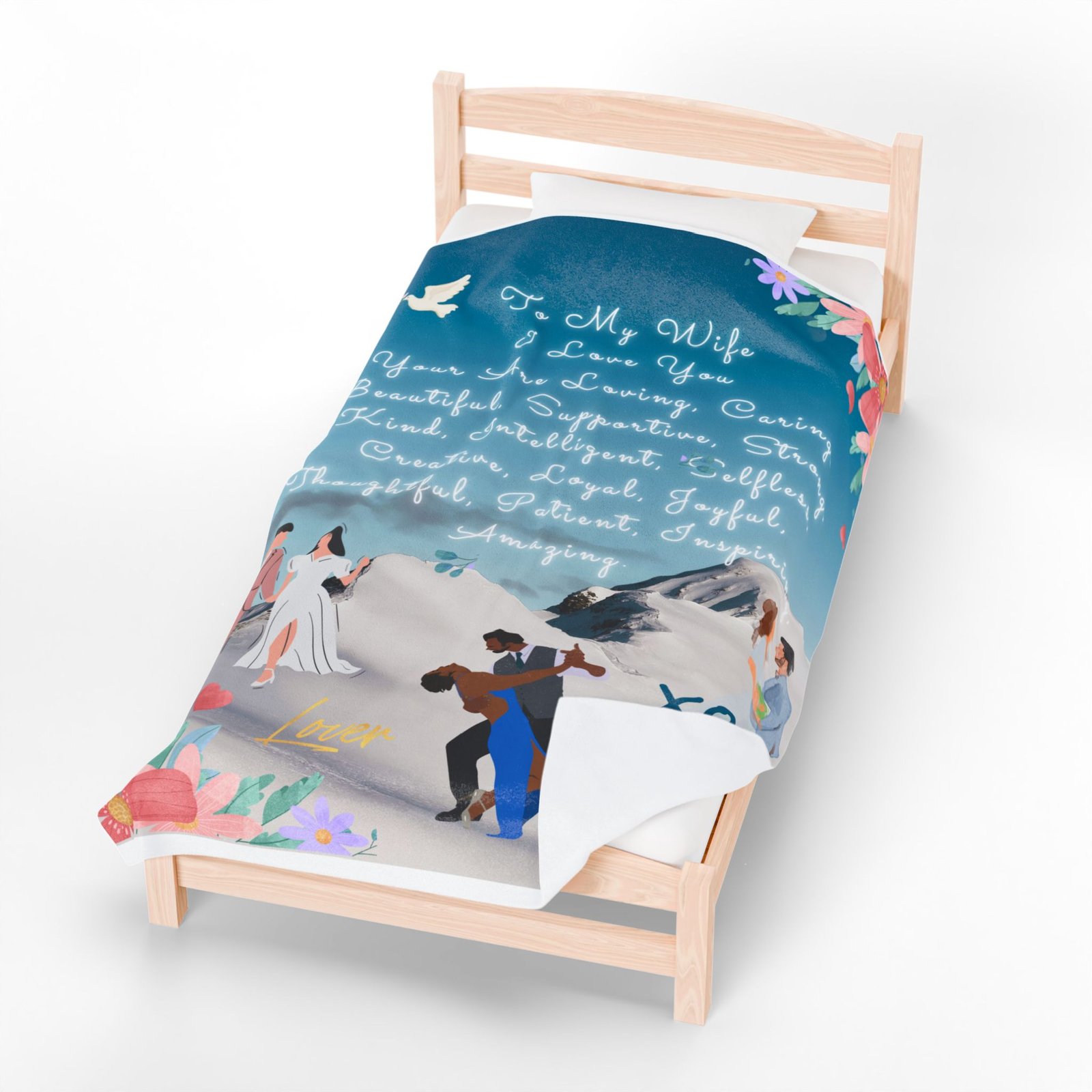 To My Wife Scenery I Love You Velveteen Plush Blanket - Image 3