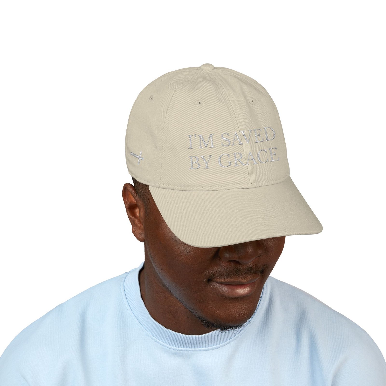 I'm Saved By Grace Embroidered Baseball Cap - Image 7