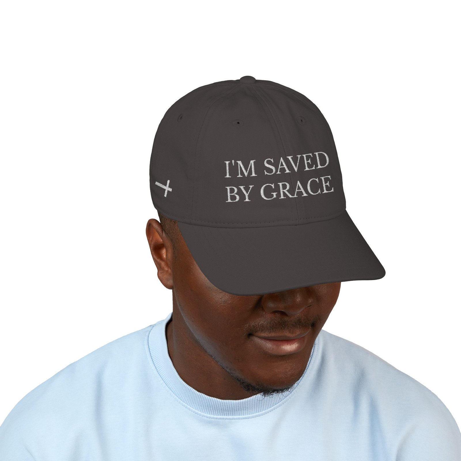 I'm Saved By Grace Embroidered Baseball Cap - Image 15