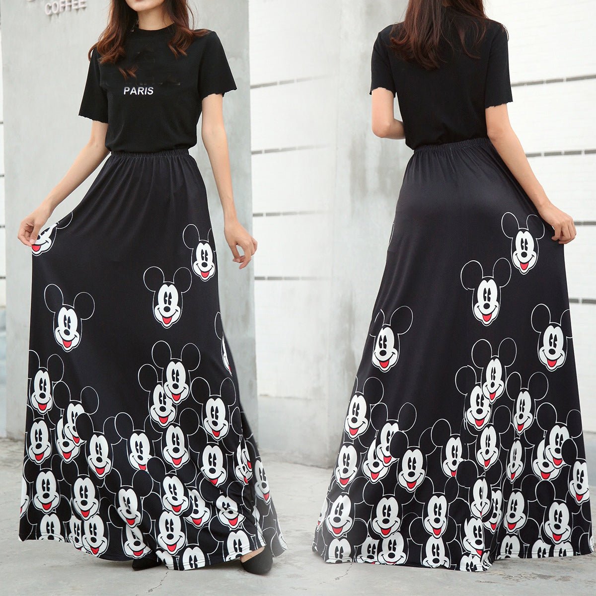 Women's Bud Skirt Mouse Waist Long Skirts