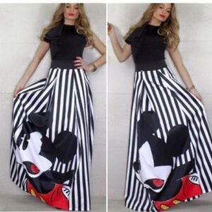 Women's Mickey Bud Skirt Mouse Waist Long Skirts
